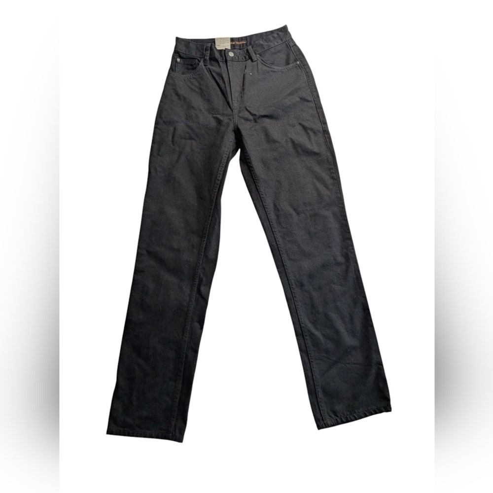 Nudie Jeans Co Lofty Lo Black Soul Organic Cotton High Rise Jeans NWT 27 X 32